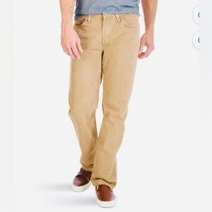 Wrangler Regular Fit Straight Leg Tan Brown Denim Workwear Pants Jeans Men 34x34